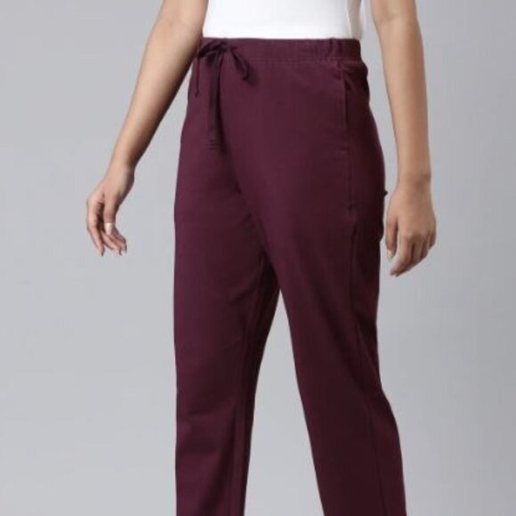 Lululemon Mid Rise Jogger Pants Tapered Leg Drawstring Waist Size 2 Burgundy - Picture 1 of 3